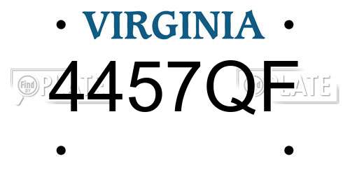 4457QF Virginia License Plate