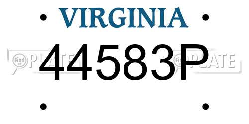 44583P Virginia License Plate