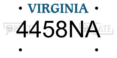 4458NA Virginia License Plate