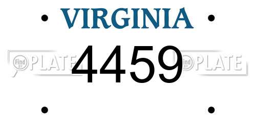 4459 Virginia License Plate