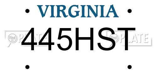 445HST Virginia License Plate