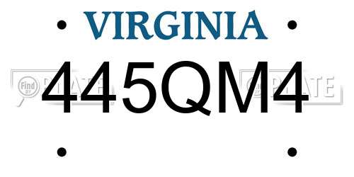 445QM4 Virginia License Plate