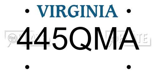 445QMA Virginia License Plate