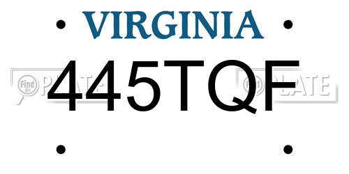 445TQF Virginia License Plate