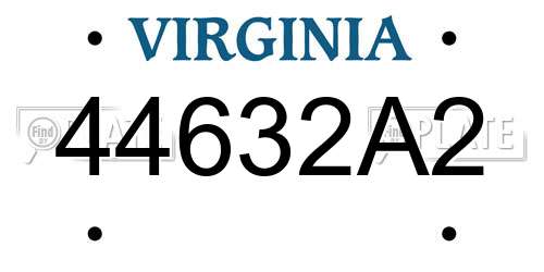 44632A2 Virginia License Plate
