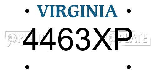 4463XP Virginia License Plate