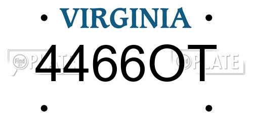 4466OT Virginia License Plate