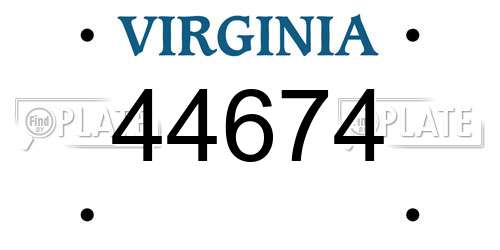 44674 Virginia License Plate