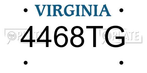 4468TG Virginia License Plate