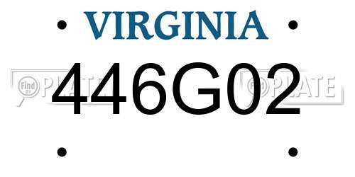 446G02 Virginia License Plate