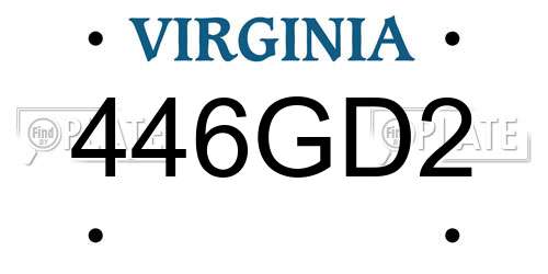 446GD2 Virginia License Plate