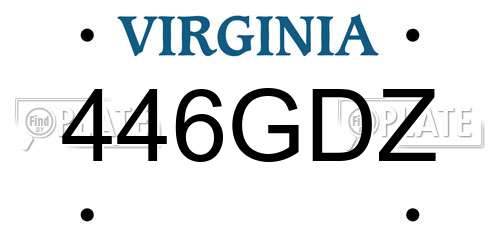 446GDZ Virginia License Plate