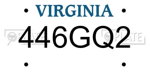 446GQ2 Virginia License Plate