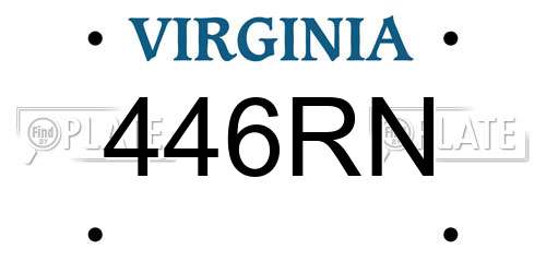 446RN Virginia License Plate