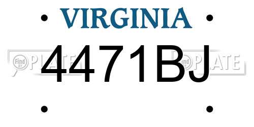 4471BJ Virginia License Plate