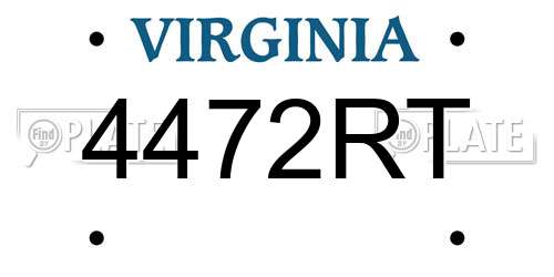 4472RT Virginia License Plate