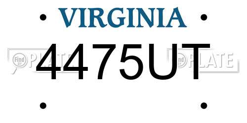 4475UT Virginia License Plate