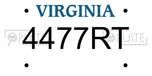 4477RT Virginia License Plate