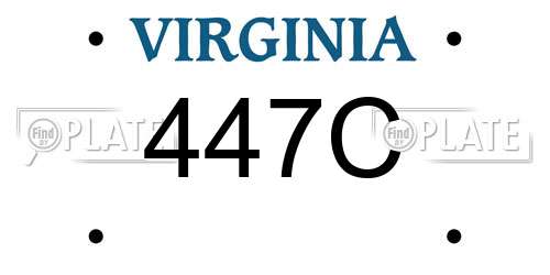 447C Virginia License Plate
