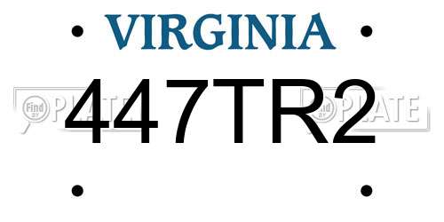 447TR2 Virginia License Plate