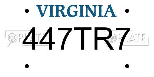 447TR7 Virginia License Plate