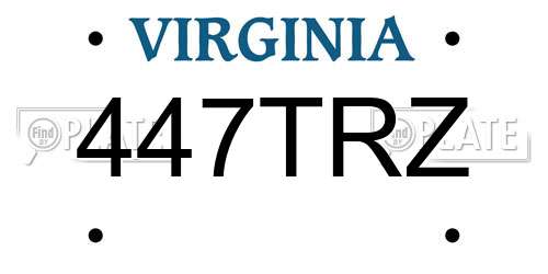 447TRZ Virginia License Plate