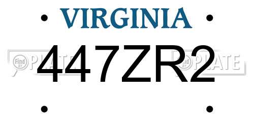 447ZR2 Virginia License Plate