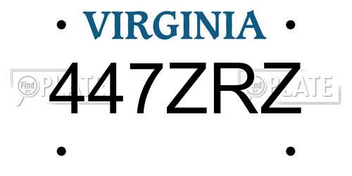 447ZRZ Virginia License Plate