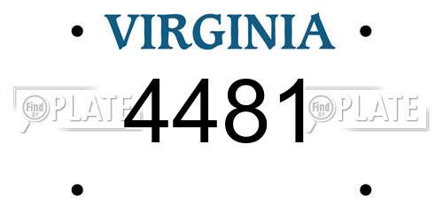 4481 Virginia License Plate
