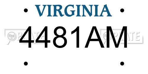 4481AM Virginia License Plate