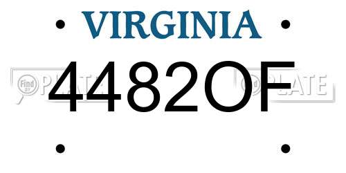 4482OF Virginia License Plate