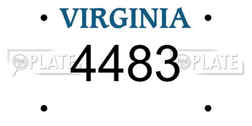 4483 Virginia License Plate