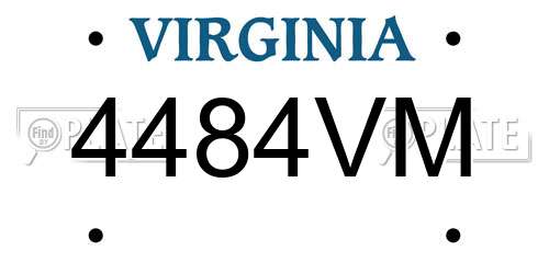 4484VM Virginia License Plate
