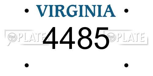 4485 Virginia License Plate