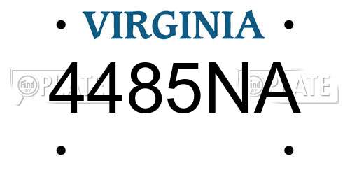 4485NA Virginia License Plate