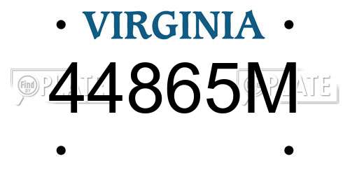 44865M Virginia License Plate