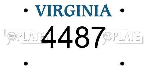 4487 Virginia License Plate
