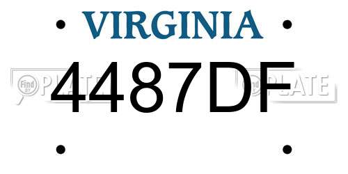 4487DF Virginia License Plate