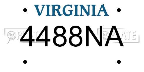 4488NA Virginia License Plate