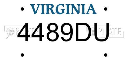 4489DU Virginia License Plate