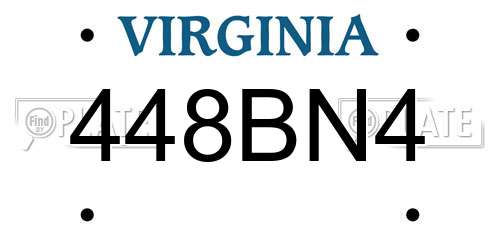 448BN4 Virginia License Plate