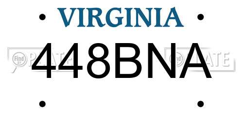448BNA Virginia License Plate