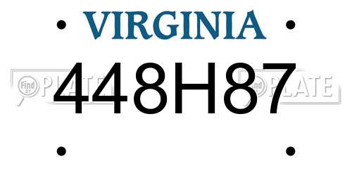 448H87 Virginia License Plate