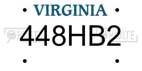 448HB2 Virginia License Plate