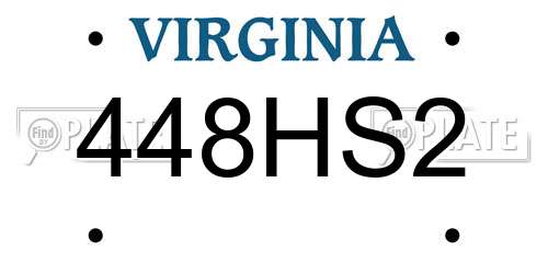 448HS2 Virginia License Plate