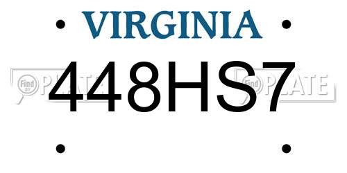 448HS7 Virginia License Plate