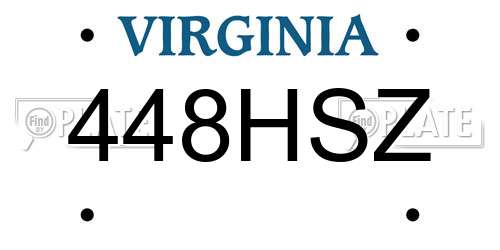 448HSZ Virginia License Plate