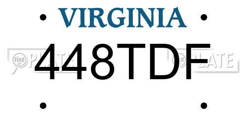 448TDF Virginia License Plate