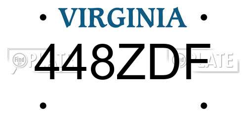 448ZDF Virginia License Plate
