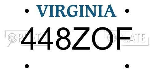 448ZOF Virginia License Plate